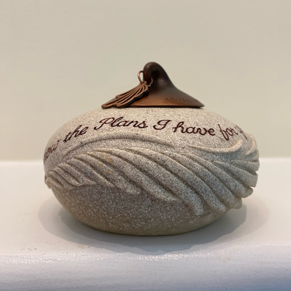 Whispering Winds Brown and Cream Stone Resin Tealight Candle Holder